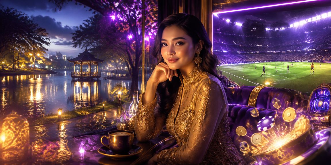 Pemain bertaruh sukan bola sepak Malaysia dengan latar belakang bendera kebaya